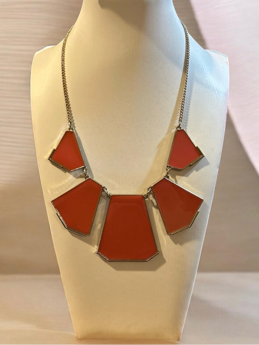 Statement Geometric Red Necklace